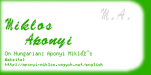 miklos aponyi business card